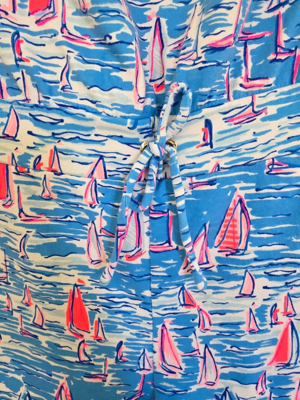 Lilly Pulitzer Jace Strapless Romper Zanzibar Blue Boatylicious | Large - Picture 3 of 9